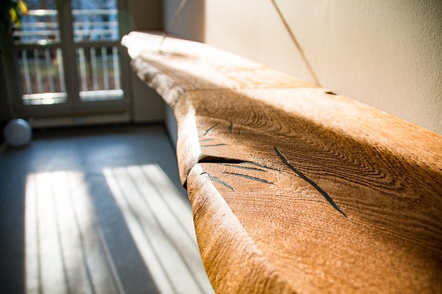 Eichen-Wandregal: Schwarzer Kitted, Gebürstet & Geölt - Holz Widmann - Meine Holzhandlung - Holz kaufen München