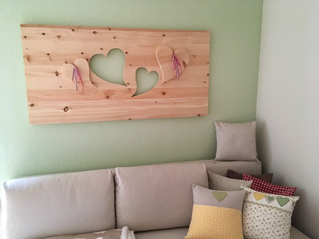 Wunderschönes Zirben Wandbild aus natürlicher Tiroler Zirbenholzplatte - Holz Widmann - Meine Holzhandlung - Holz kaufen München
