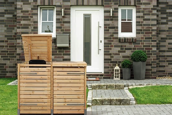 mülltonnen aufbewahrung holz Mülltonnen-Box Duo