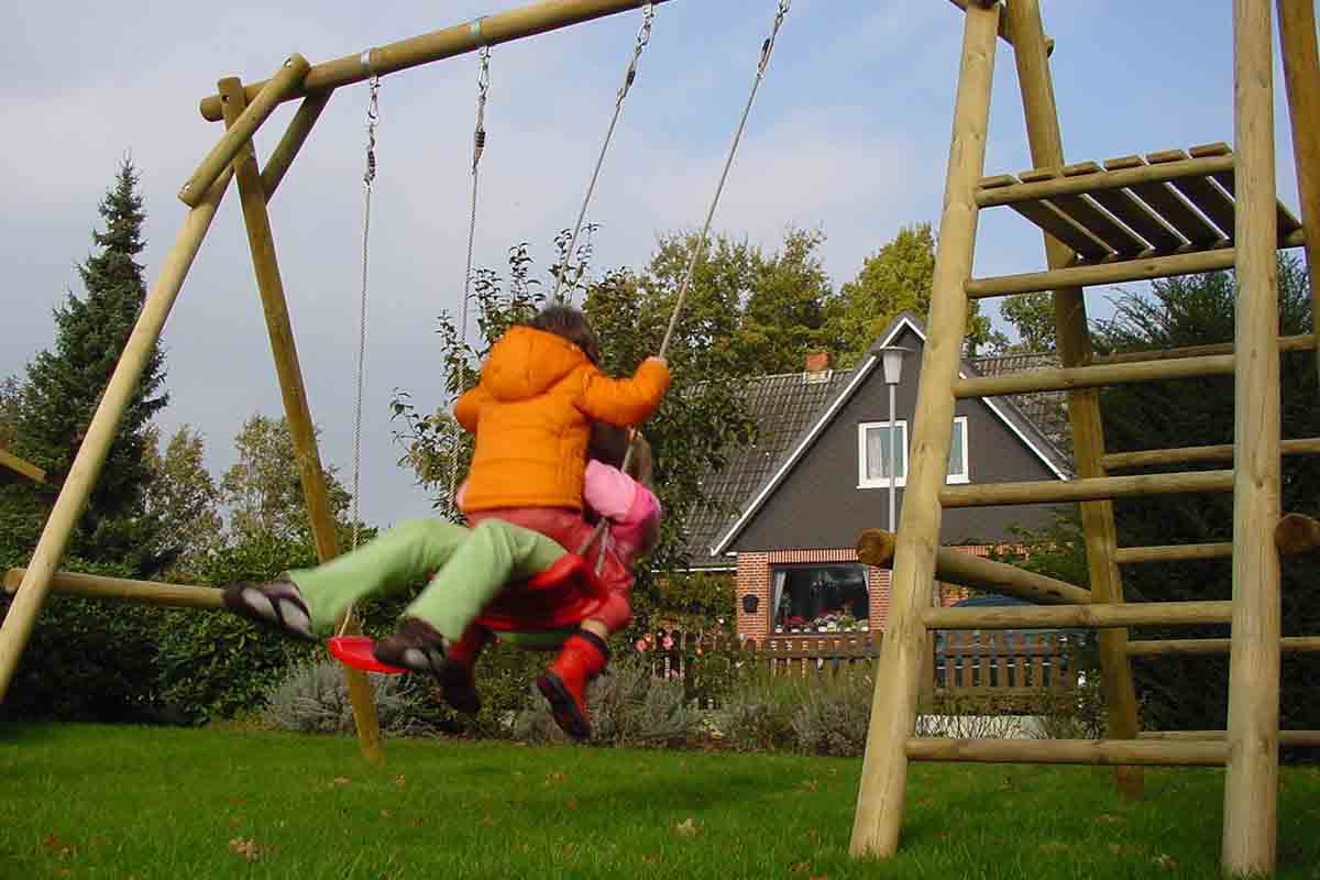 Doppelschaukel Analge mit 150cm hohem Podest - kaufen Meine Holzhandlung - Holz kaufen München