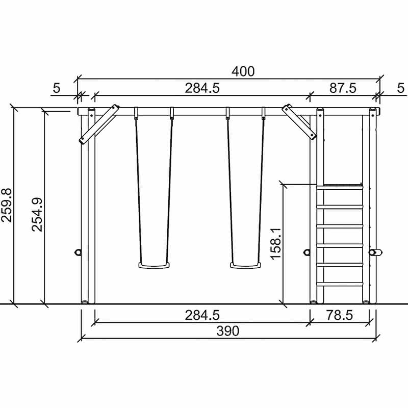 Doppelschaukel Analge mit 150cm hohem Podest - kaufen Meine Holzhandlung - Holz kaufen München