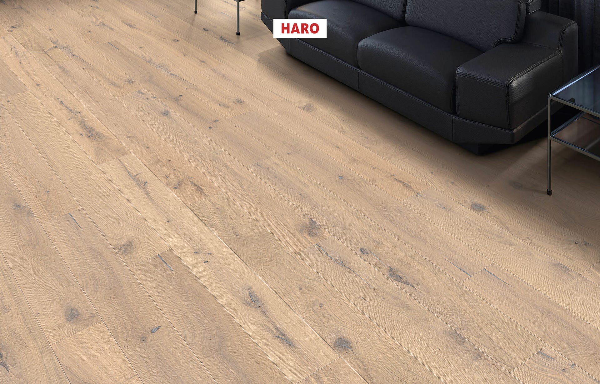 HARO Landhausdiele 140 4V Eiche puroweiß Sauvage strukturiert - kaufen Meine Holzhandlung - Holz kaufen München