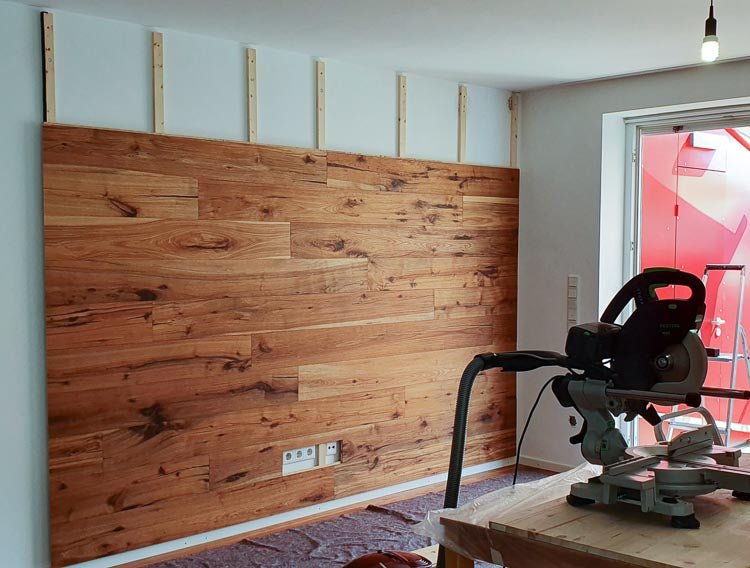 Wandverkleidung mit Hickory Parkett: Gemütlichkeit und moderner Look! - Holz Widmann - Meine Holzhandlung - Holz kaufen München